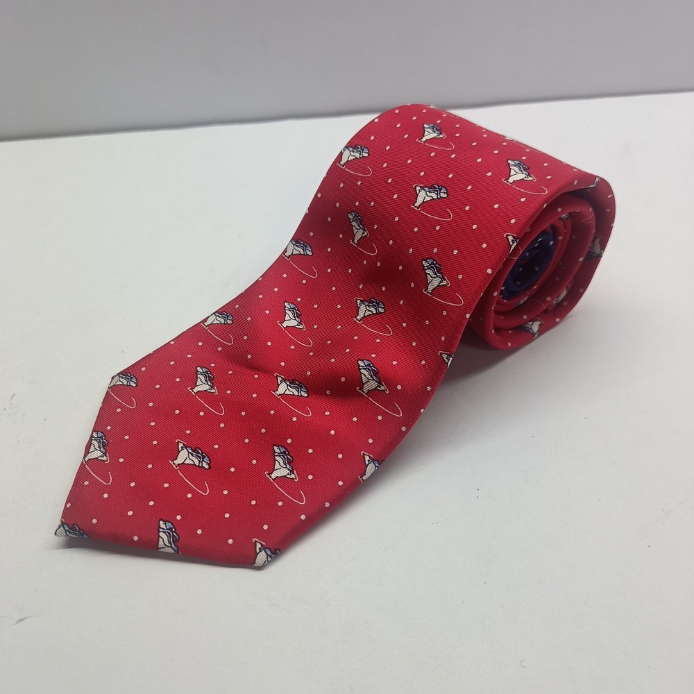 Vtg Tommy Hilfiger Men's 100% Silk‎ Skating Polar Bear Tie